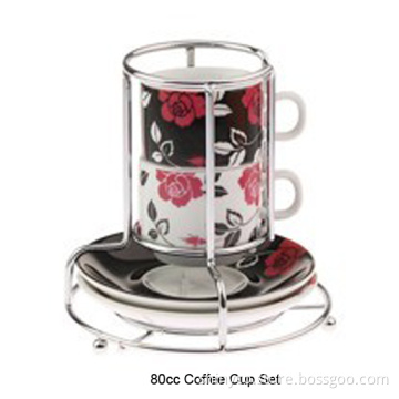 80CC Porcelain Coffee Cup Set W/Saucer (Style# 2451)
